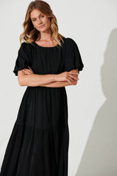 Black Starry Midi Dress